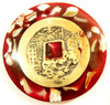 Pendant resin with brass coin Garnet