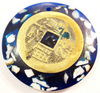 Pendant resin with brass coin Dark Blue