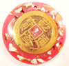 Pendant resin with brass coin Pink