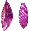 Shell bead leaf 46mm x 15mm Purple