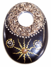 Wood pendant oval 70mm x 48mm