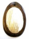 Wood and shell oval pendant