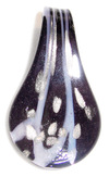 Glass pendant 60mm x 35mm Black White & Gold
